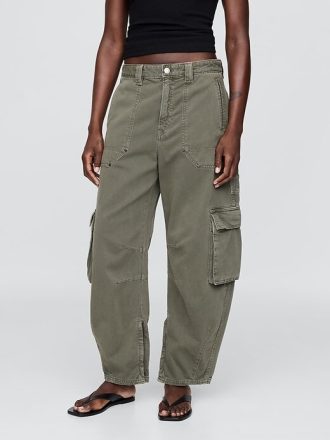 Pantaloni cargo cu talie medie