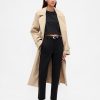 Pantaloni crop subțiri din tricot dublu cu talie înaltă