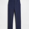 Pantaloni crop subțiri din tricot dublu cu talie înaltă