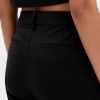Pantaloni crop subțiri din tricot dublu cu talie înaltă