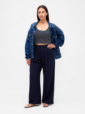 Pantaloni cu pliuri cu talie înaltă Curvy 365