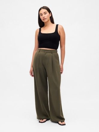 Pantaloni cu pliuri cu talie înaltă Curvy 365