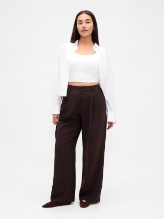 Pantaloni cu pliuri cu talie înaltă Curvy 365