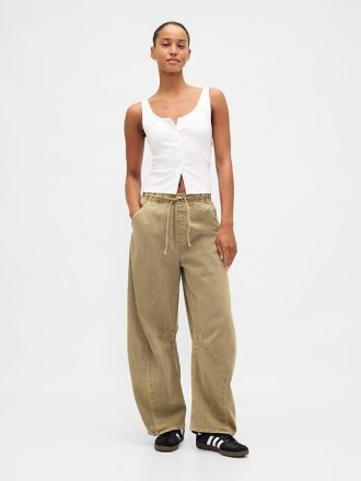 Pantaloni cu talie mijlocie din twill Easy Horseshoe
