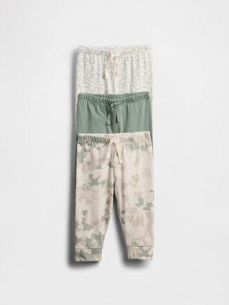 Pantaloni cu tragere din bumbac organic Baby First Favorites (pachet de 3)