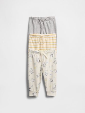 Pantaloni cu tragere din bumbac organic Baby First Favorites (pachet de 3)