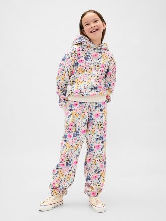 Pantaloni de jogging cu flori pentru copii VintageSoft relaxați