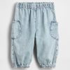 Pantaloni de jogging din denim cu buzunar Baby Bear Pantaloni de jogging din denim cu buzunar Baby Bear