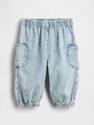 Pantaloni de jogging din denim cu buzunar Baby Bear
