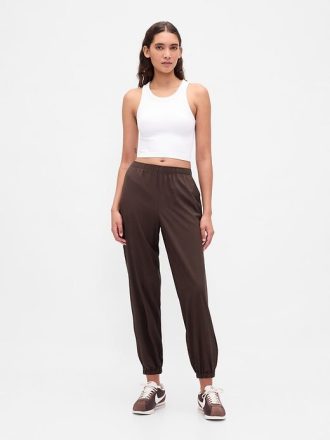 Pantaloni de jogging GapFit Tech cu talie mare cu fermoar