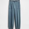 Pantaloni de jogging largi din denim cu talie mare pentru copii