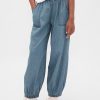 Pantaloni de jogging largi din denim cu talie mare pentru copii