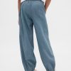 Pantaloni de jogging largi din denim cu talie mare pentru copii