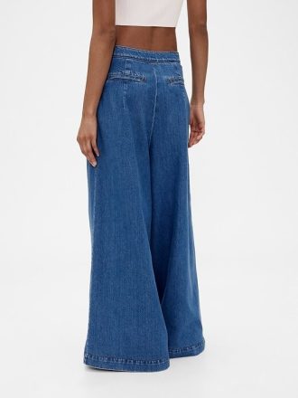 Pantaloni de marinar din denim cu talie mare GapStudio