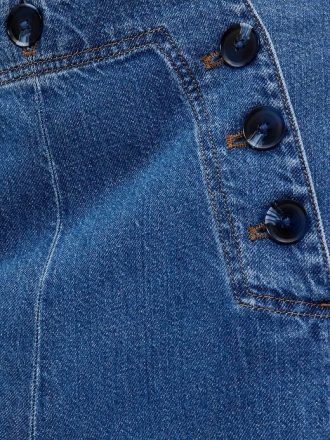 Pantaloni de marinar din denim cu talie mare GapStudio