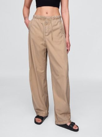 Pantaloni de parașută cu talie medie