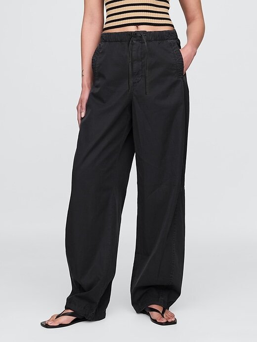Pantaloni de parașută cu talie medie Pantaloni de parașută cu talie medie