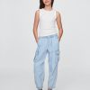 Pantaloni de parașuta cargo din denim pentru copii Pantaloni de parașuta cargo din denim pentru copii