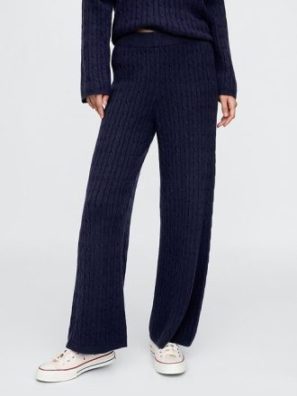 Pantaloni de pulover CashSoft din tricot cu cablu