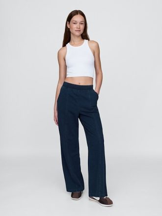 Pantaloni de sport cu picior largi cu cusături