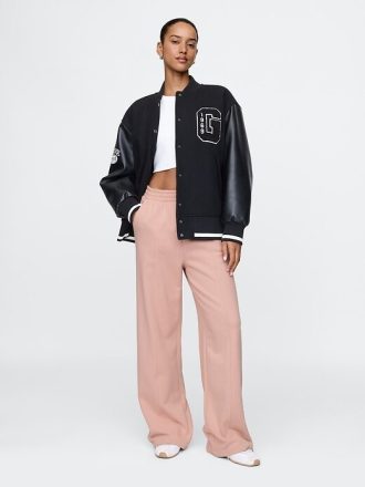 Pantaloni de trening drepti, cu cusături franțuzești, grei