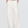 Pantaloni de trening French Terry, cu picioare late, cu tiv rulat