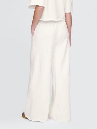 Pantaloni de trening French Terry, cu picioare late, cu tiv rulat