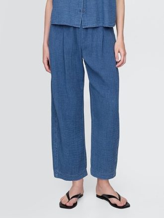 Pantaloni din denim din tifon de bumbac Easy Barrel