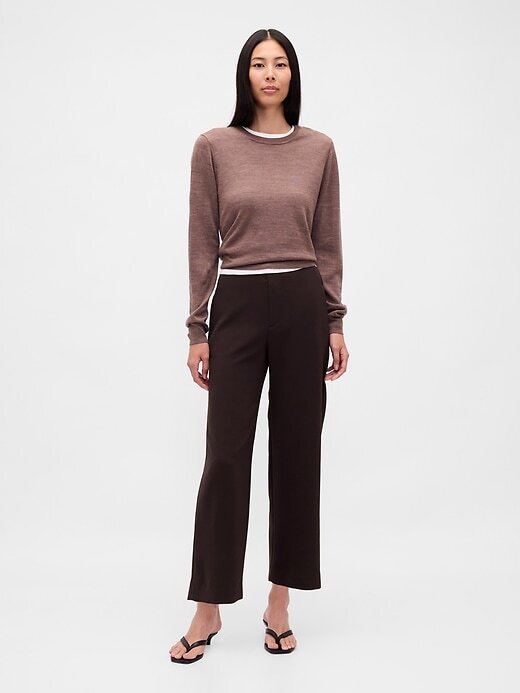Pantaloni drepti de sarg cu talie mare Pantaloni drepti de sarg cu talie mare