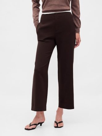 Pantaloni drepti de sarg cu talie mare