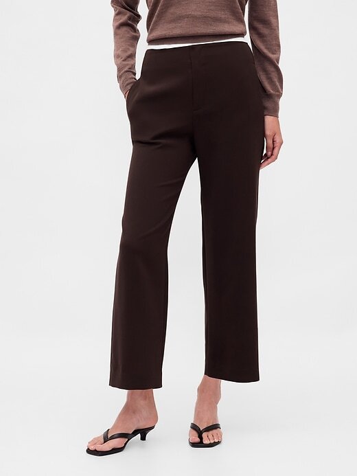 Pantaloni drepti de sarg cu talie mare Pantaloni drepti de sarg cu talie mare