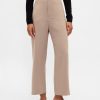 Pantaloni drepti de sarg cu talie mare
