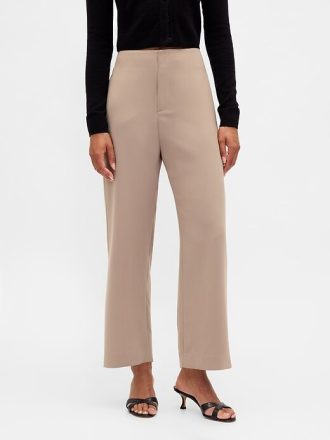 Pantaloni drepti de sarg cu talie mare