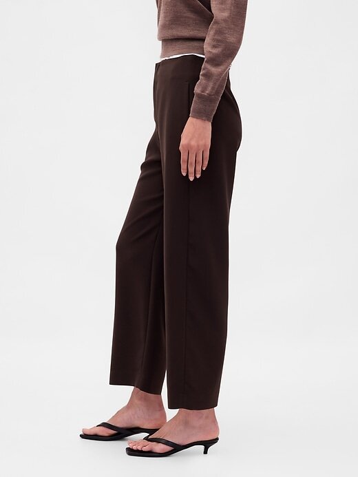 Pantaloni drepti de sarg cu talie mare Pantaloni drepti de sarg cu talie mare