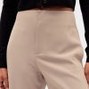 Pantaloni drepti de sarg cu talie mare