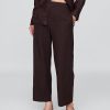 Pantaloni drepti relaxați la gleznă din amestec de in Pantaloni drepti relaxați la gleznă din amestec de in