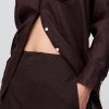 Pantaloni drepti relaxați la gleznă din amestec de in Pantaloni drepti relaxați la gleznă din amestec de in