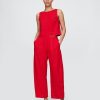Pantaloni Easy Barrel cu talie medie din amestec de in Pantaloni Easy Barrel cu talie medie din amestec de in