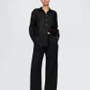 Pantaloni Easy Barrel cu talie medie din amestec de in Pantaloni Easy Barrel cu talie medie din amestec de in