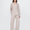 Pantaloni Easy Barrel cu talie medie din amestec de in Pantaloni Easy Barrel cu talie medie din amestec de in