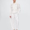 Pantaloni Easy Barrel cu talie medie din amestec de in Pantaloni Easy Barrel cu talie medie din amestec de in