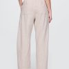 Pantaloni Easy Barrel cu talie medie din amestec de in Pantaloni Easy Barrel cu talie medie din amestec de in