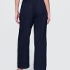 Pantaloni Easy Barrel cu talie medie din amestec de in Pantaloni Easy Barrel cu talie medie din amestec de in