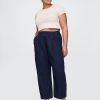 Pantaloni Easy Barrel cu talie medie din amestec de in Pantaloni Easy Barrel cu talie medie din amestec de in