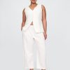 Pantaloni Easy Barrel cu talie medie din amestec de in Pantaloni Easy Barrel cu talie medie din amestec de in