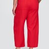 Pantaloni Easy Barrel cu talie medie din amestec de in Pantaloni Easy Barrel cu talie medie din amestec de in