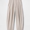 Pantaloni Easy Barrel cu talie medie din amestec de in Pantaloni Easy Barrel cu talie medie din amestec de in