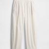 Pantaloni Easy Barrel cu talie medie din amestec de in Pantaloni Easy Barrel cu talie medie din amestec de in