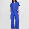 Pantaloni Easy Barrel din tifon de bumbac Pantaloni Easy Barrel din tifon de bumbac