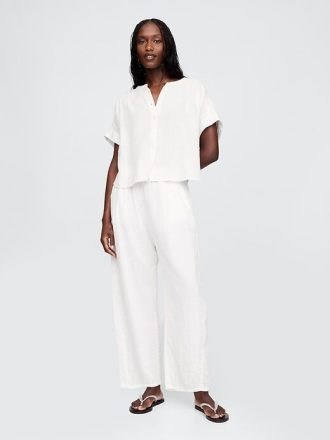 Pantaloni Easy Barrel din tifon de bumbac